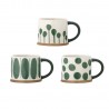 mug large gres peint main design vert bloomingville linora set de 3