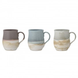 mug gres emaille bloomingville ash set de 3