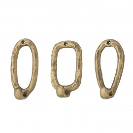 patere murale decorative metal laiton dore bloomingville cias set de 3