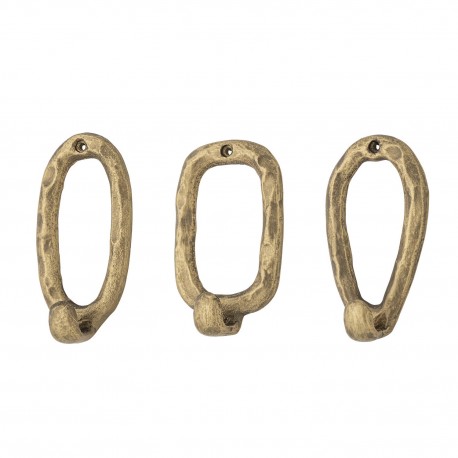 patere murale decorative metal laiton dore bloomingville cias set de 3