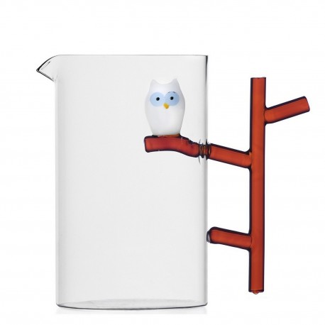 Carafe verre hibou sur arbre Ichendorf Milano Animal Farm