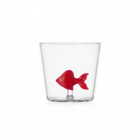 verre a eau design poisson rouge ichendorf animal farm red fish