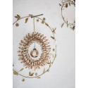 couronne murale metal dore laiton fleuri feuilles madam stoltz