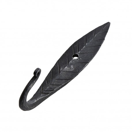 patere feuille noire fer forge madam stoltz