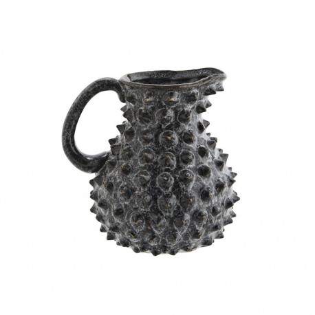 vase carafe gres decorative pointes de diamant gris fonce