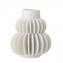 bloomingville petit vase gres blanc trie