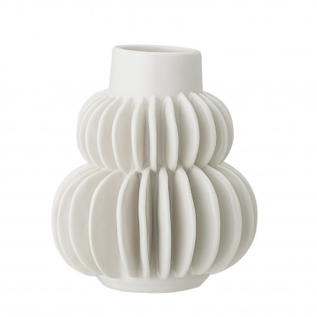 bloomingville petit vase gres blanc trie