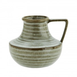 vase rustique avec poignee gres vert madam stoltz