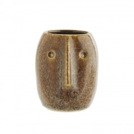 mini vase gres visage marron madam stoltz