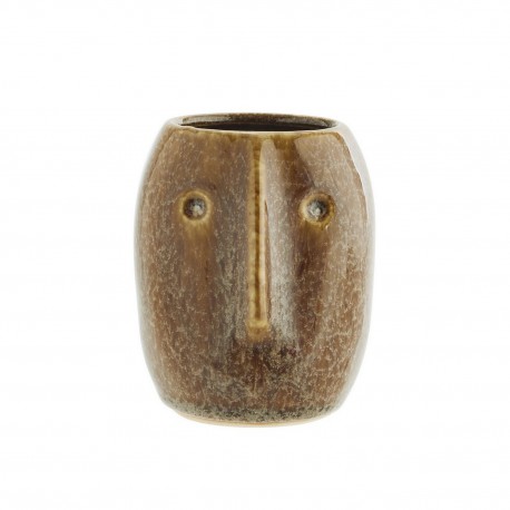 mini vase gres visage marron madam stoltz
