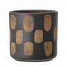 bloomingville cache pot deco noir motif geometrique terre cuite