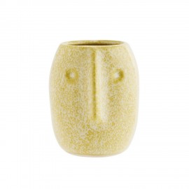 mini vase gres visage jaune madam stoltz
