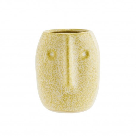 mini vase gres visage jaune madam stoltz