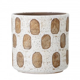 Cache-pot déco motifs terre cuite Bloomingville blanc