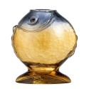 vase poisson verre jaune dore bloomingville varga