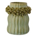 vase vert ceramique decore de fleurs en relief ib laursen