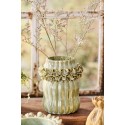 vase vert ceramique decore de fleurs en relief ib laursen