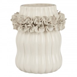 vase blanc ceramique fleurs decoratives en relief ib laursen