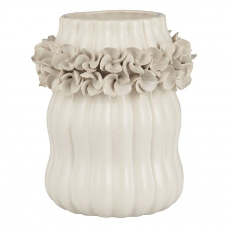 vase blanc ceramique fleurs decoratives en relief ib laursen