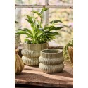 cache pot elegant chic vert ceramique ondule ib laursen