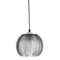 suspension en verre gris texture ronde chic bloomingville adar