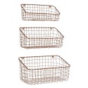 panier mural metal grillage rouge madam stoltz set de 3