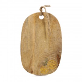 planche a decouper ovale bois de manguier zeller lemon