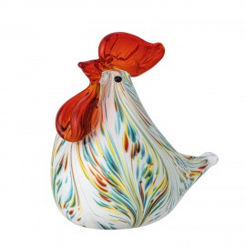 objet sculpture decorative en verre poule bloomingville livie