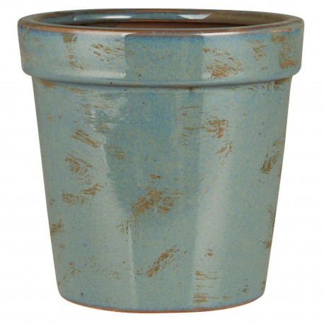cache pot ceramique bleu aspect vieilli ib laursen marina