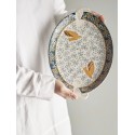 plat ovale decoratif oiseaux gres bloomingville hezha