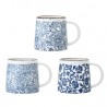 Tasses grès peint motif floral Bloomingville MOLLY set de 3