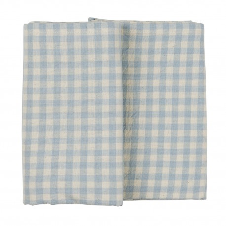 nappe carree coton vichy petits carreaux bleu clair ib laursen
