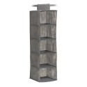 Rangement en tissu gris suspendu étagère 5 compartiments Zeller