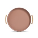 plateau de cuisine rond metal marron terracotta zeller