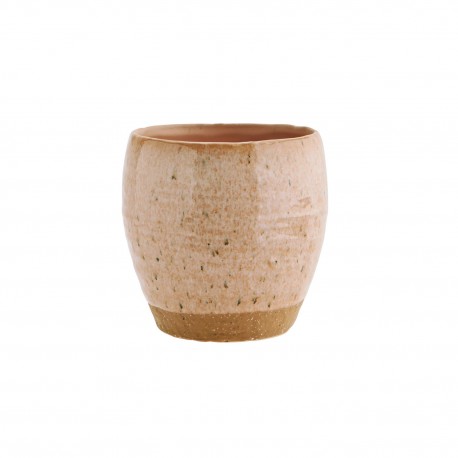 cache pot gres rustique artisanal rose corail madam stoltz