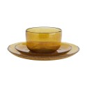 assiette en verre bulle orange ambre madam stoltz