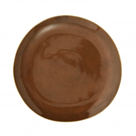 assiette plate artisanale gres marron madam stoltz