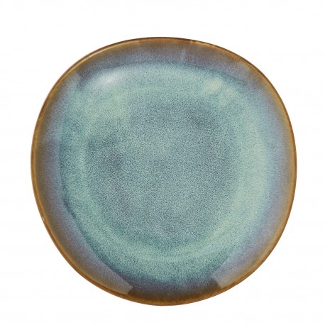 Assiette plate artisanale gres vert madam stoltz