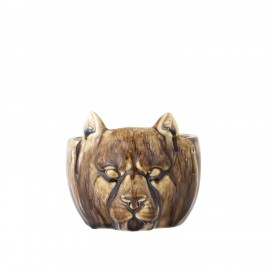cache pot tete animal gres marron bloomingville abner