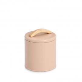 boite de conservation metal beige nude bois zeller