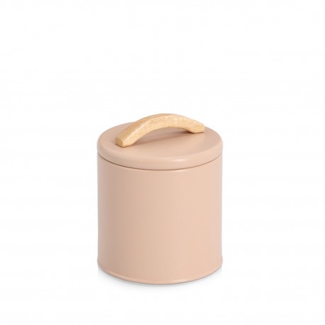 boite de conservation metal beige nude bois zeller