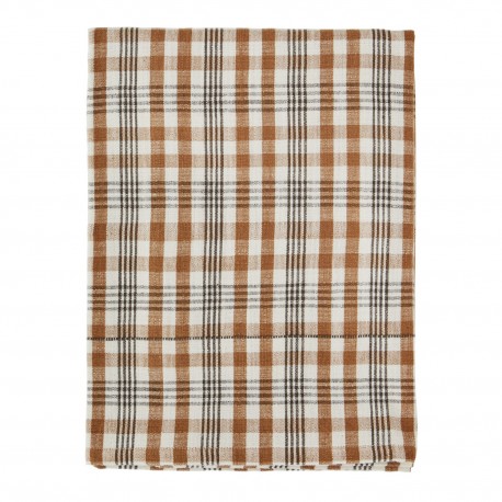 nappe a carreaux coton orange madams stoltz