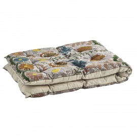 Matelas d'assise brodé motif floral coton Madam Stoltz