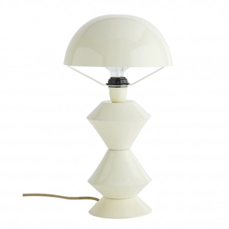 lampe de table design metal emaille blanc madam stoltz