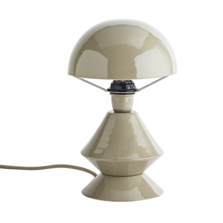 petite lampe de table graphique metal emaille gris madam stoltz