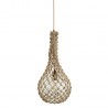 Lampe suspension filet jute verre Madam stoltz