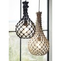 lampe suspension corde filet jute et globe verre madam stoltz