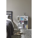 etagere bibliotheque basse a roulettes acier blanc yamazaki tower