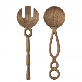 couverts a salade sculpte bois acacia fonce bloomingville