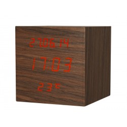 Réveil cube bois de rose pure karlsson